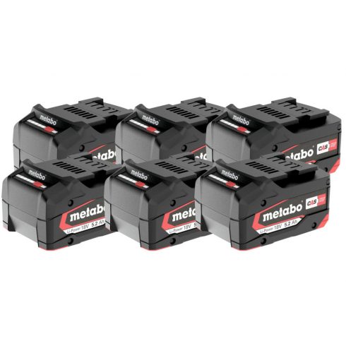 METABO Szett 6 x Li-Power Akkupack 18 V/5.2 Ah 625152000