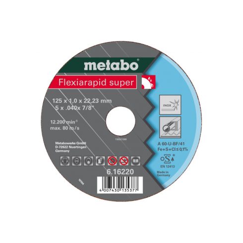 METABO Flexiarapid super 125x0,8x22,23 Inox, TF 42 616209000