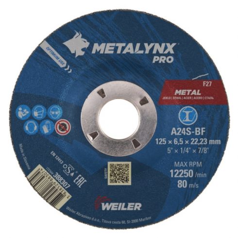 METALYNX PRO METAL tisztítókorong 115x6,5X22,2 A24S-BF