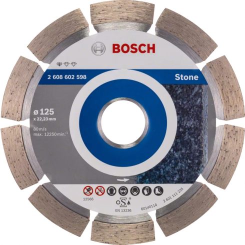 BOSCH  STANDARD Stone szegmentált élű gyémánt vágótárcsa   125 x 22,3 x 1,6