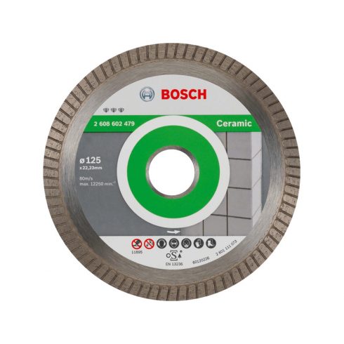 BOSCH BEST Ceramic Extraclean folytonélű gyémánt vágótárcsa   125 x 22,3 x 1,4