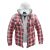 DEDRA Flanel pulóver bélelt kapucnival méret: XL  BH63KF-XL